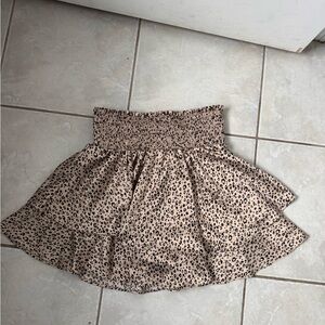 Altar'd State Asymmetrical Leopard Print Skirt - Tan and Black